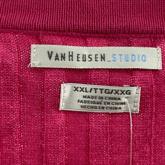 Van Heusen Studio Women's Pink Short Sleeve Floral Rib Knit Cardigan - Size XXL - Picture 4 of 5